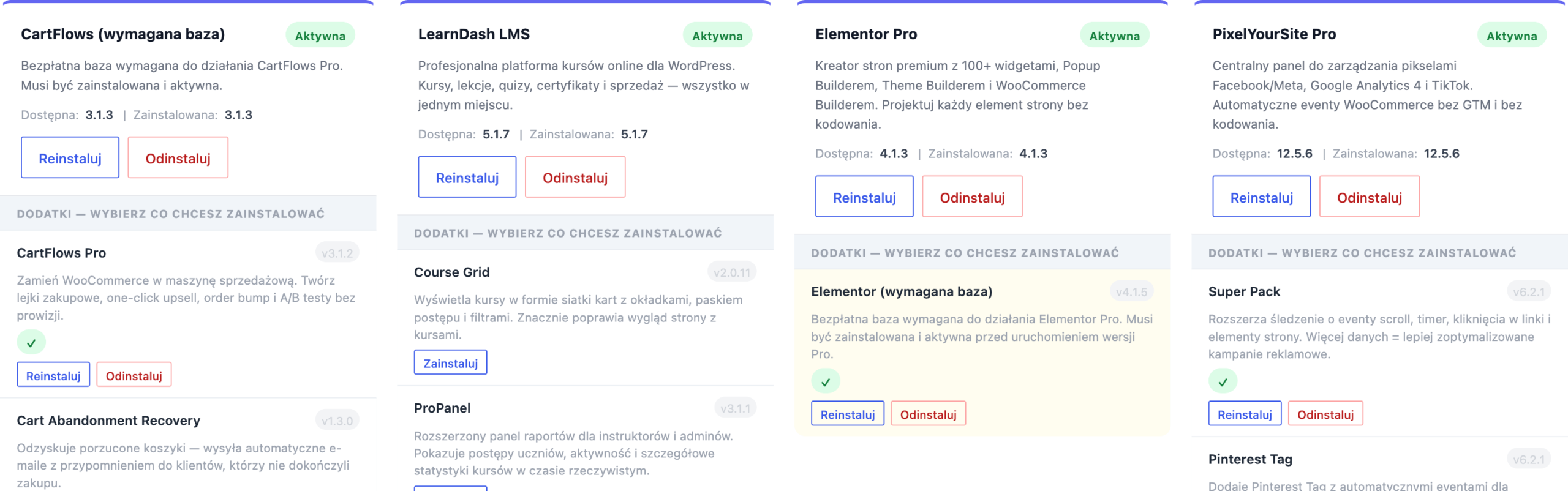 Twoje wtyczki — instalacja i aktualizacja jednym kliknięciem